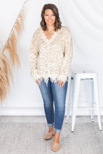 Load image into Gallery viewer, Embrace My Heart Beige Animal Print Sweater

