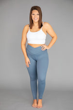 Load image into Gallery viewer, Back At It Again Solid Blue Leggings
