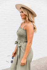 Load image into Gallery viewer, Sure Thing Jumpsuit Olive
