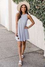 Load image into Gallery viewer, Unbreakable Love Grey Ribbed Tank Dress
