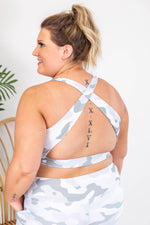 Load image into Gallery viewer, Running After You Camo Grey Sports Bra FINAL SALE
