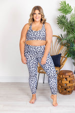 Load image into Gallery viewer, Running After You Animal Print White Sports Bra FINAL SALE
