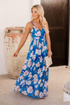It's Love At First Sight Blue Floral Maxi Dress