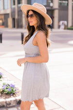 Load image into Gallery viewer, Admire Your Beauty Ribbed Grey Tank Dress

