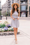 Admire Your Beauty Ribbed Grey Tank Dress