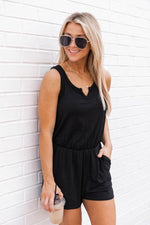 Load image into Gallery viewer, Ready For The Weekend Black Romper
