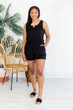 Load image into Gallery viewer, Ready For The Weekend Black Romper
