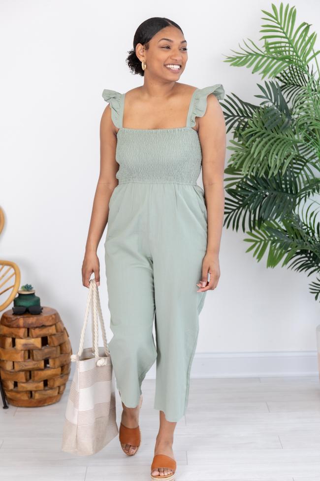 Perfectly Poised Green Jumpsuit