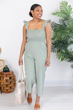 Load image into Gallery viewer, Perfectly Poised Green Jumpsuit
