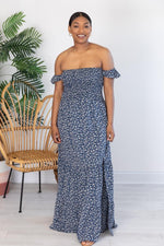 Load image into Gallery viewer, Lovely Afternoon Navy Maxi Dress
