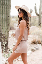 Load image into Gallery viewer, Forgetting The Past Ribbed Mocha Romper
