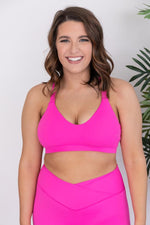 Load image into Gallery viewer, Run To You Hot Pink Sports Bra FINAL SALE
