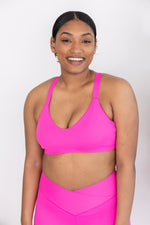 Load image into Gallery viewer, Run To You Hot Pink Sports Bra FINAL SALE
