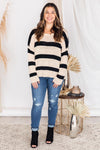 Wonder Often Black Stripe Sweater