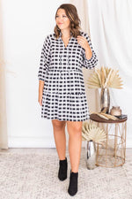 Load image into Gallery viewer, Infinite Ideas Black Plaid Dress
