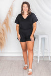 Perfectly Imperfect Black V-Neck Romper