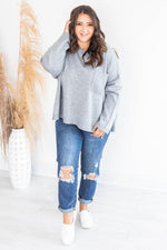 Load image into Gallery viewer, Cozy Up Grey Pocket Sweater
