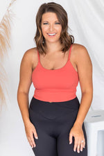 Load image into Gallery viewer, Let&#39;s Seize The Day Coral Bra Top
