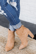 Load image into Gallery viewer, Tamera Brown Suede Pointed Toe Booties
