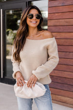Load image into Gallery viewer, City Streetlights Oatmeal Boat Neck Sweater
