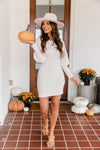 Need More Time Ivory Long Sleeve Knit Dress