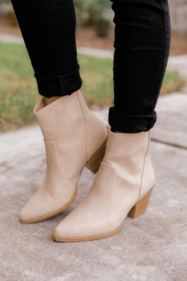 Jordyn Beige Pointed Booties