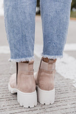 Load image into Gallery viewer, Rita Beige Platform Suede Booties
