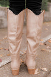 Charlie Taupe Tall Leather Pointed Toe Boots