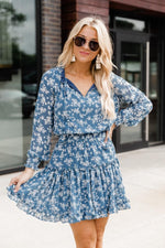 Load image into Gallery viewer, Isn&#39;t It Ironic Blue Floral Dress
