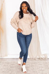 Change In Reasons Taupe Fringe Sweater FINAL SALE