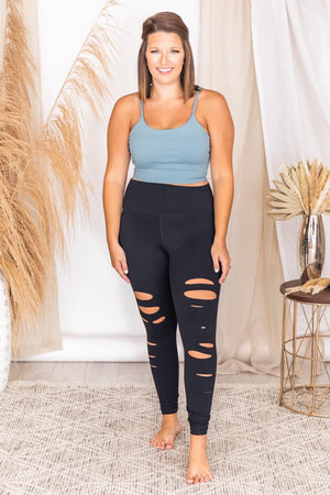 Counting The Hours Black Cutout Leggings