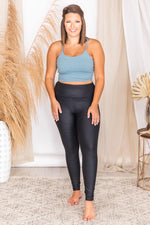 Load image into Gallery viewer, Darling Grace Black Faux Leather Leggings

