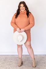 Load image into Gallery viewer, Stay Or Leave Orange Turtleneck Sweater Dress
