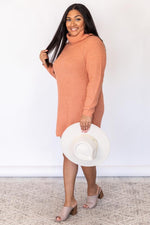 Load image into Gallery viewer, Stay Or Leave Orange Turtleneck Sweater Dress
