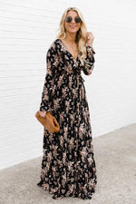 Load image into Gallery viewer, Soundtrack Of Us Black Floral Maxi Dress
