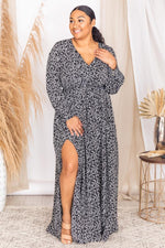 Load image into Gallery viewer, Stealing the Night Black Floral Maxi Dress
