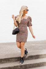 Load image into Gallery viewer, Life Of The Party Multi Puff Sleeve Tweed Dress

