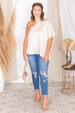 Afbeelding in Gallery-weergave laden, Know The Lyrics Taupe One Shoulder Leopard Blouse
