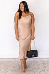 Dancing With Strangers Taupe Maxi Slip Dress
