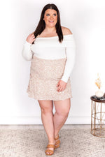 Load image into Gallery viewer, CAITLIN COVINGTON X PINK LILY The Nancy Foldover Ivory Fitted Off The Shoulder Sweater
