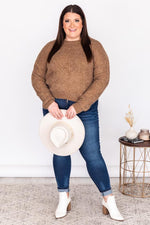 Load image into Gallery viewer, CAITLIN COVINGTON X PINK LILY The Eleanor Camel Crew Neck Sweater
