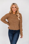 CAITLIN COVINGTON X PINK LILY The Eleanor Camel Crew Neck Sweater