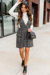 Unthinkable Thoughts Grey Jacquard Plaid Jumper