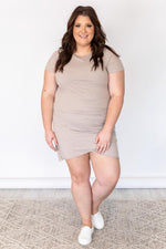 Load image into Gallery viewer, Give Me A Little Time Taupe Dress
