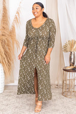 Load image into Gallery viewer, Making Mistakes Sage/Ivory Floral Button Down Maxi

