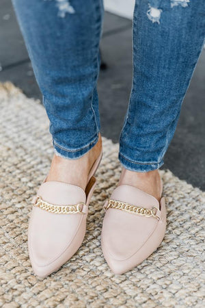 Millie Leather Beige Mules