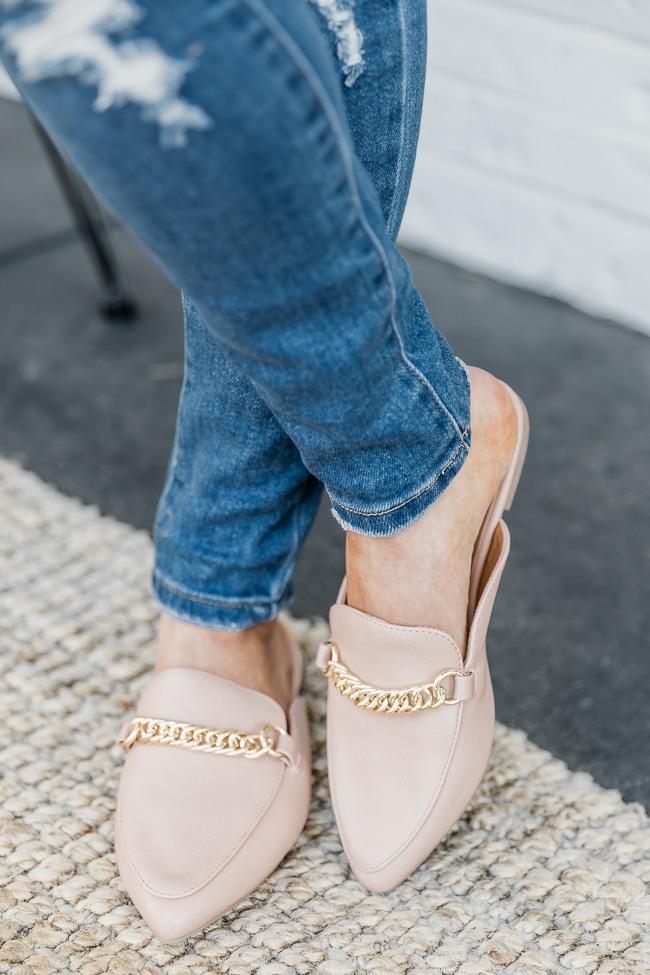 Millie Leather Beige Mules