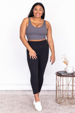 Load image into Gallery viewer, Exceed My Expectations Grey V-Neck Cropped Bra Top
