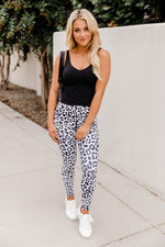 Load image into Gallery viewer, Running After You Animal Print White Leggings FINAL SALE
