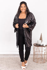 Load image into Gallery viewer, Be Amazed Black Sequin Kimono

